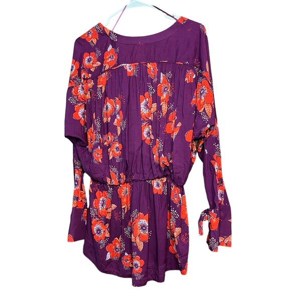FREE People Tuscan Dream Tunic Floral Long Sleeve With Elastic Waistband Size S - Picture 11 of 11